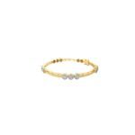 18K Yellow Gold Diamond Bangle | Light Weight and Glamorous