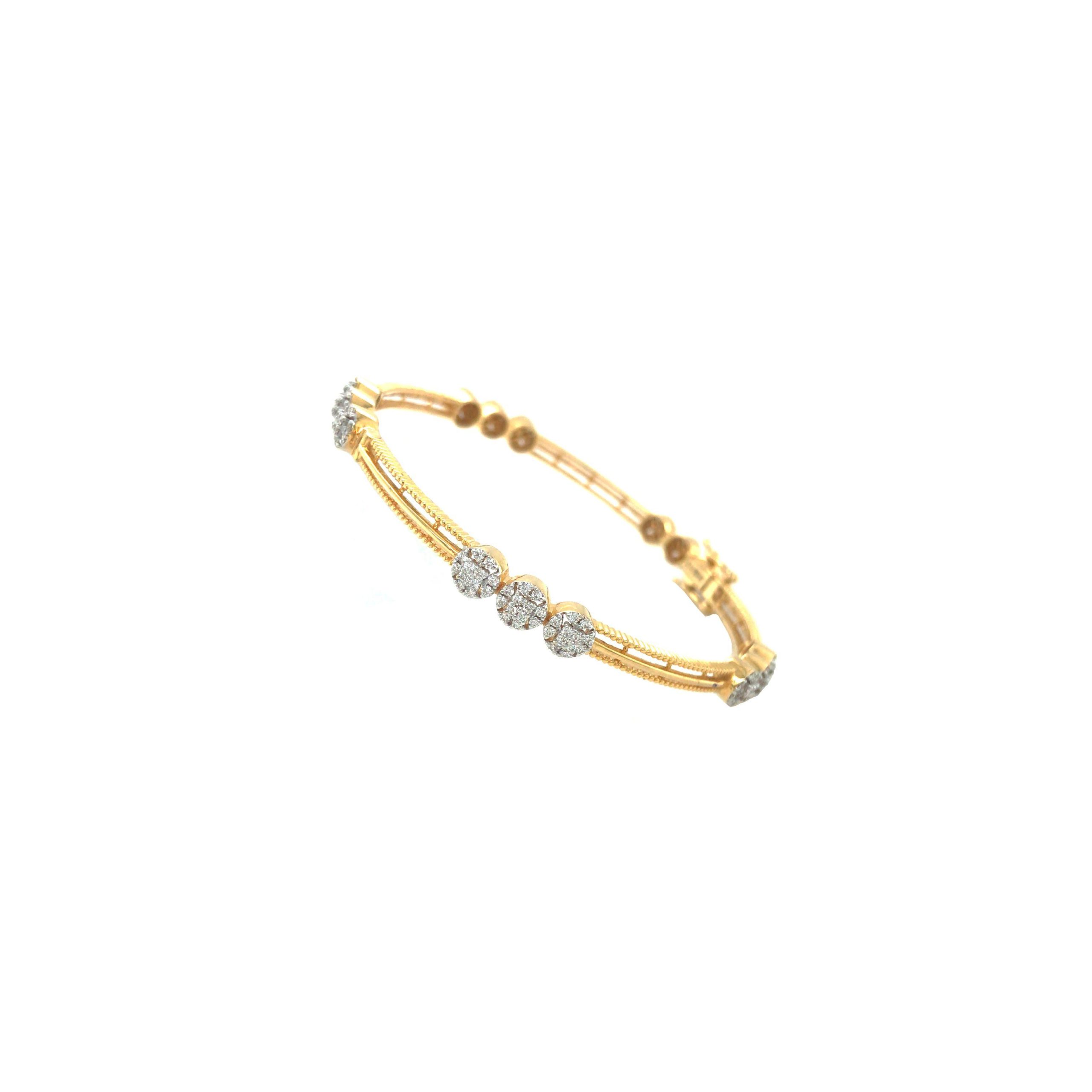 18k Yellow Gold Solid 1 Cttw Diamond Bangle Bracelet – Exeter Jewelers