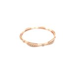 18KT Rose Gold Diamond Bangle | Hexagon Design