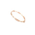 18KT Rose Gold Diamond Bangle | Hexagon Design