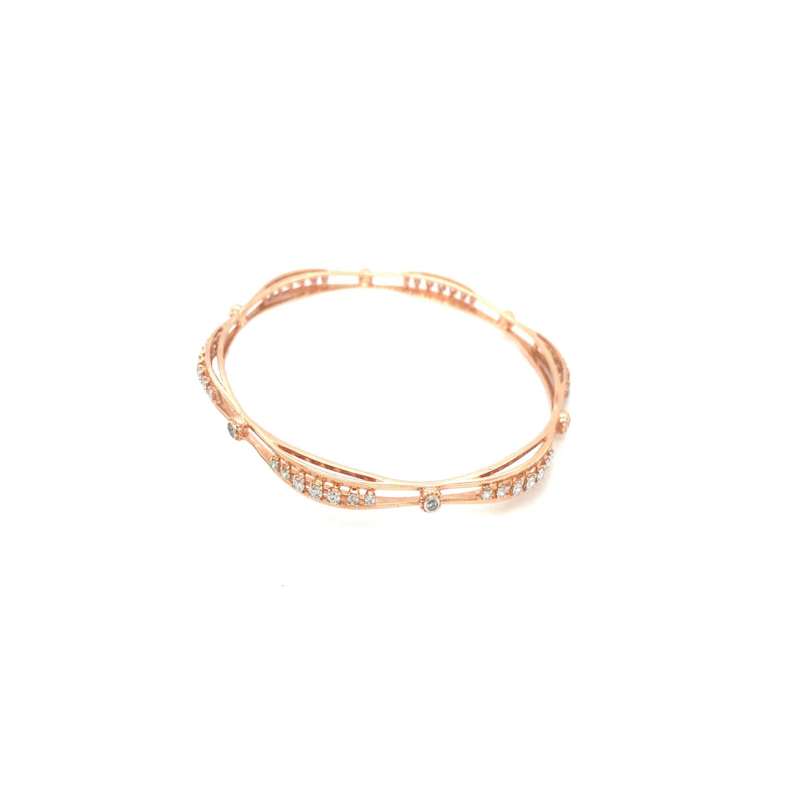 10k Rose Gold Slip-On Bangle Bracelet 7 inches - BGV519 | JTV.com