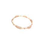 18KT Rose Gold Diamond Bangle | Hexagon Design