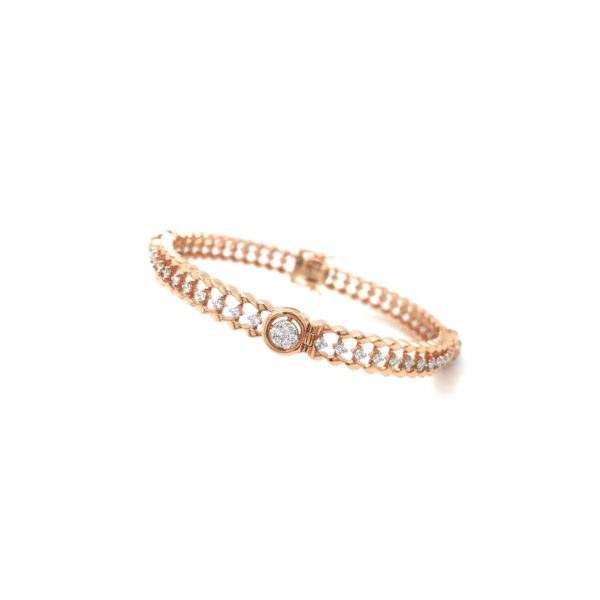 18K  Lightweight Bangle with Heavy Look and Flexible Fit