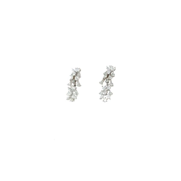 18KT Diamond Hanging Earrings in White Gold