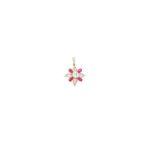 18K Diamond Flower Design Pendant Set