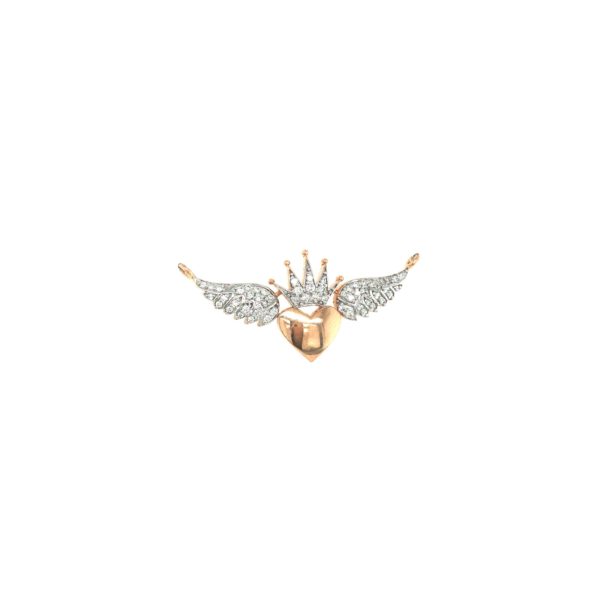 18KT Diamond Tanmaniya | Crown Wings Heart Design