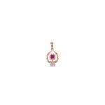 Designer Drop Shape Pendant Set with Ruby Centerpiece| Pachchigar Jewellers