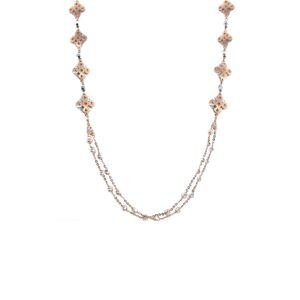 18KT Rose Gold Rhodium Polish Ball Chain - Flower Cut Design| Pachchigar Jewellers