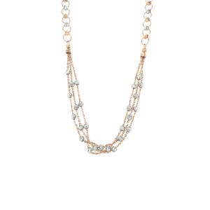 18KT Gold Multi-Branch Chain with Loose Crystal Look
