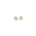 18KT Indo-Italian Rose Gold Oval Shape Earrings