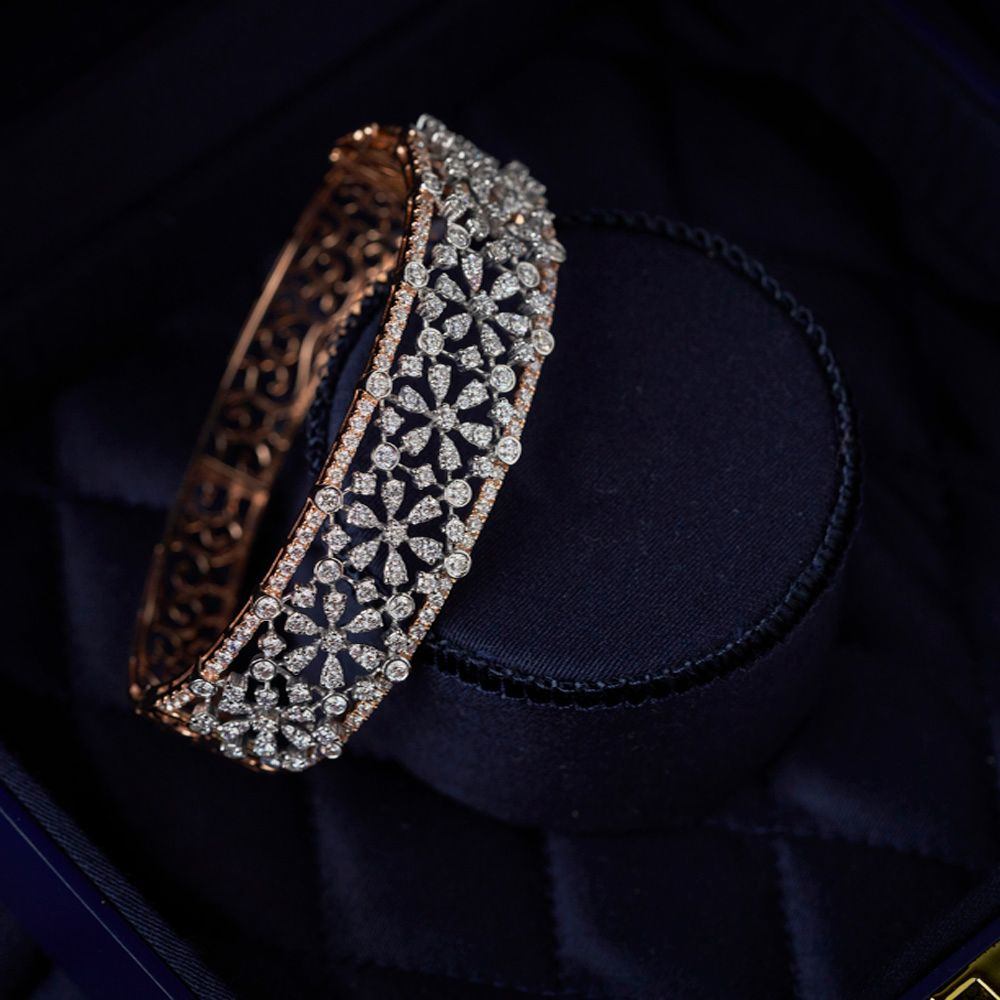 Diamond Bangle 18k Rose Gold - Bracelets Jewelry Collections