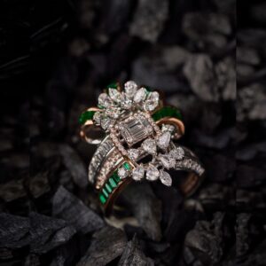 18K Flower Design Rose Gold Real Diamond Bracelet