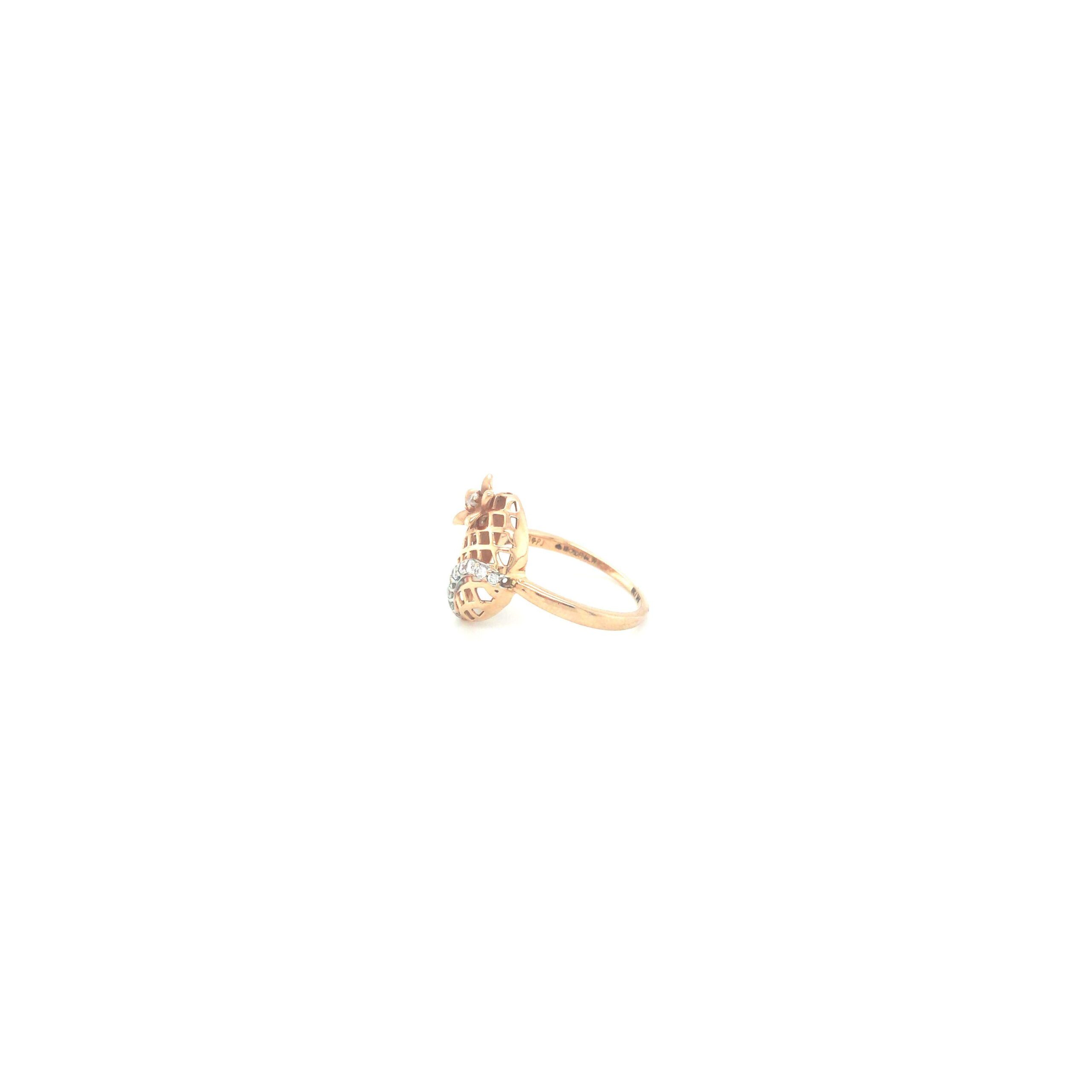 Italian 18K Yellow White Gold Diamond Ring Leave Flower Twist Vintage Size  7.25 | eBay