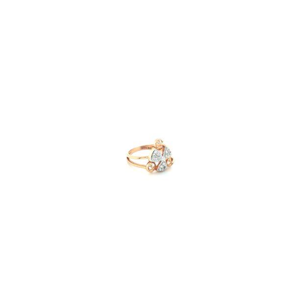 18KT Indo-Italian Rose Gold Triangle Shape Ring| Pachchigar Jewellers