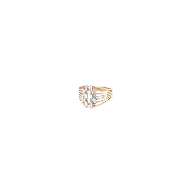 18K Indo-Italian Rose gold Baguette Stretch Cocktail Ring| Pachchigar Jewellers
