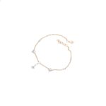 18KT Rose Gold Real Diamond Delicate Charms Bracelet