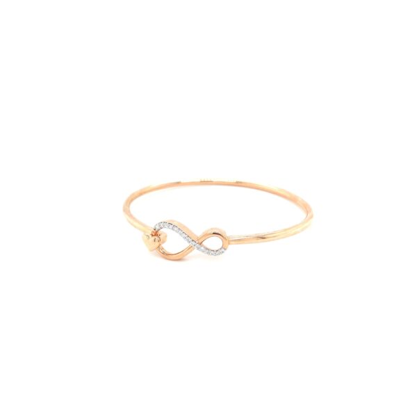 18KT Rose Gold Real Diamond Infinity Design Bracelet
