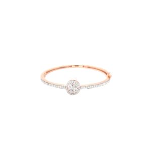 18KT Rose Gold Real Diamond Solitaire Style Bracelet