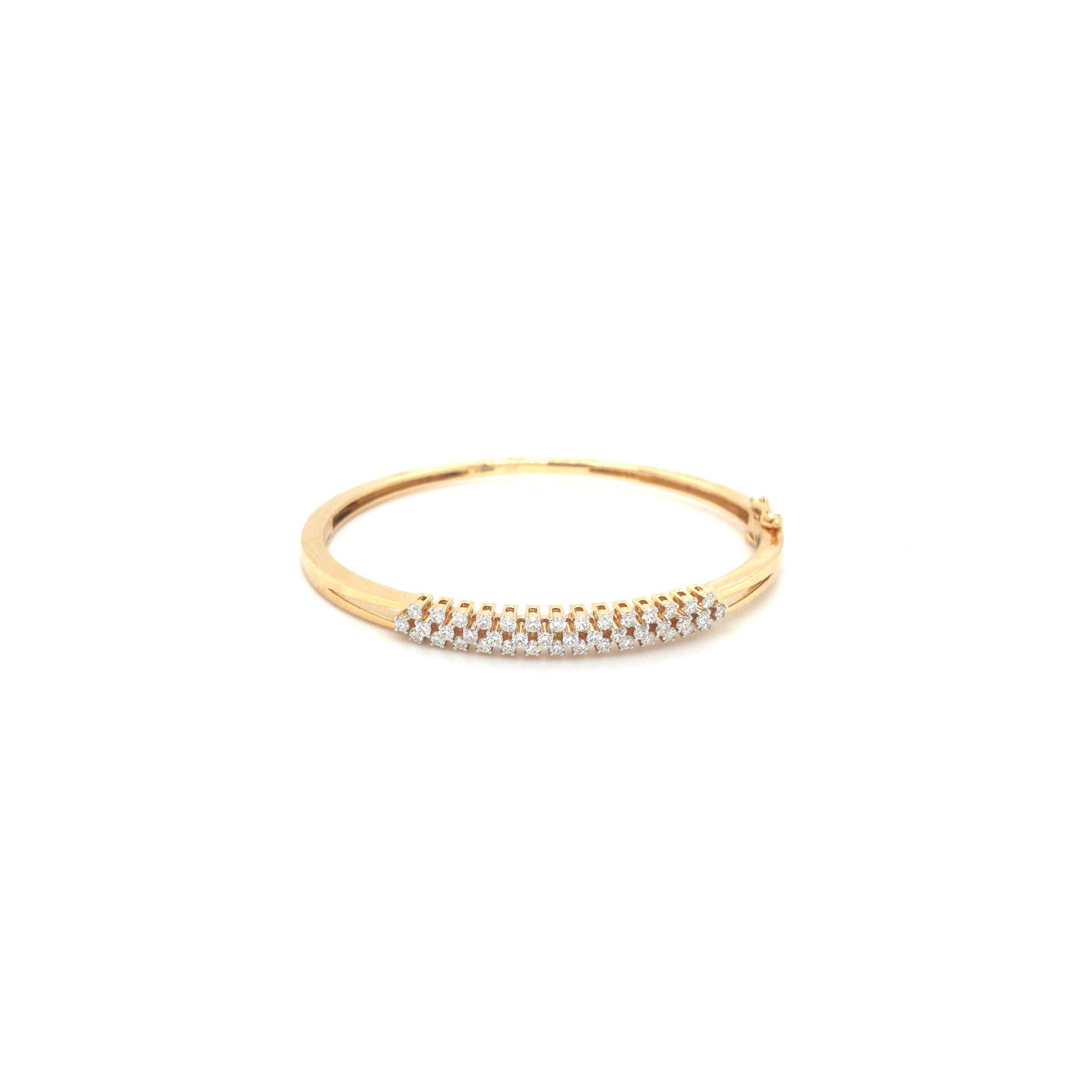 Always My Daughter 18K Gold-Plated Bracelet Featuring An Open Bangle Design  With 2 Sculpted Hearts