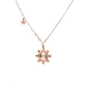 18KT Rose Gold Indo-Italian Star Design Pendant Chain| Pachchigar Jewellers