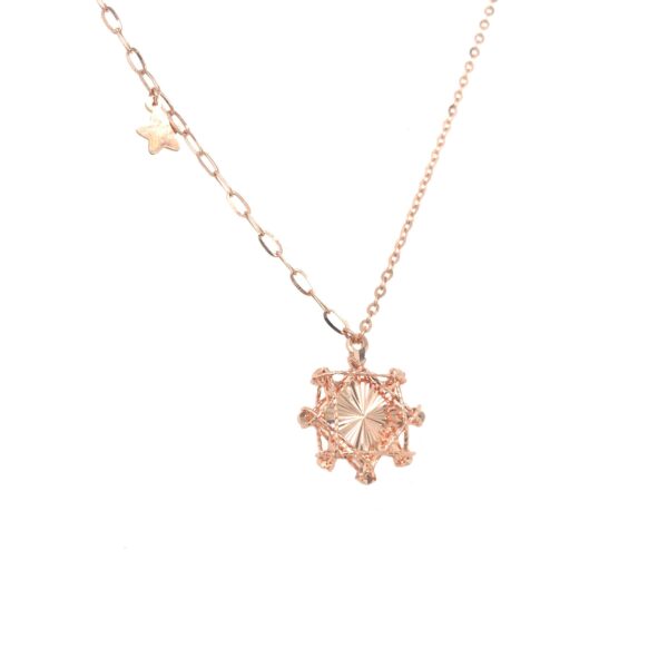 18KT Rose Gold Indo-Italian Star Design Pendant Chain
