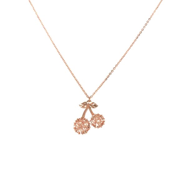 18KT Rose Gold Cherry Pendant chain Delicately Crafted
