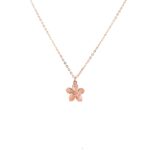 18KT Rose Gold Floral Pendant with Threaded Kadap Chain