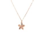 18KT Rose Gold Floral Pendant with Threaded Kadap Chain