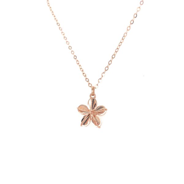 18KT Rose Gold Floral Pendant with Threaded Kadap Chain