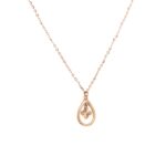 18KT Rose Gold Chain: Big Drop Design with Center Flower| Pachchigar Jewellers