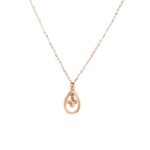 18KT Rose Gold Chain: Big Drop Design with Center Flower| Pachchigar Jewellers