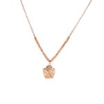 18KT Rose Gold Flower Pendant with Chain - Intricate Casting