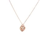 18KT Rose Gold Heart-Shaped Pendant Chain| Pachchigar Jewellers