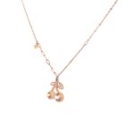 18KT Rose Gold Cherry Design Pendant Chain| Pachchigar Jewellers