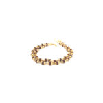 22K Yellow Gold Double Line Rudraksha Mens Bracelet