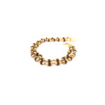 22K Yellow Gold Double Line Rudraksha Mens Bracelet