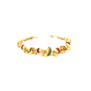22K Yellow Gold Fancy Rudraksha Ladies Bracelet