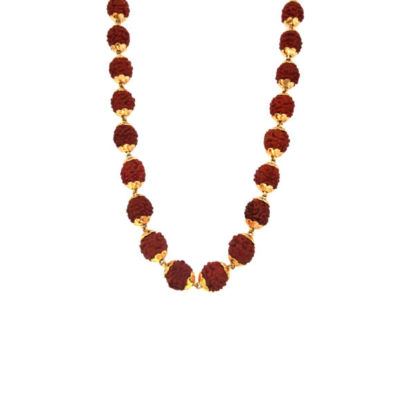 22K Gold-Capped 24-Inch Natural Rudraksha Chain| Pachchigar Jewellers