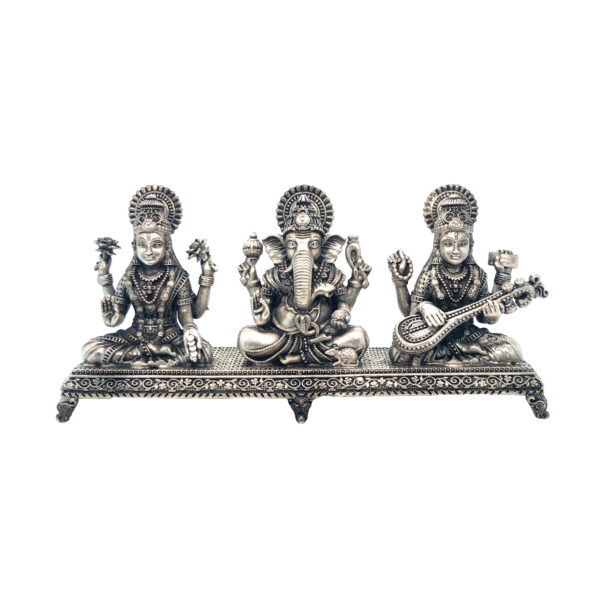 Laxmi, Ganesh, and Saraswati in Divine Unison