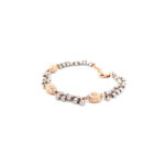 18K Rose Gold with Rhodium Balls Italian Chain Bracelet| Pachchigar Jewellers