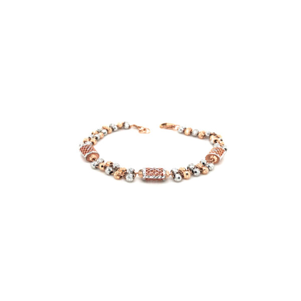 18K Rose Gold Balls Chain with Hollow Beads Italian Bracelet| Pachchigar Jewellers