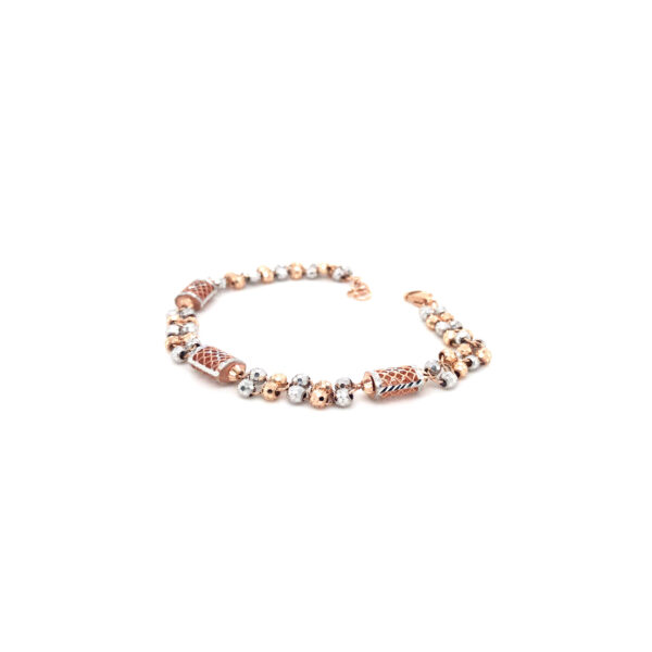 18K Rose Gold Balls Chain with Hollow Beads Italian Bracelet| Pachchigar Jewellers