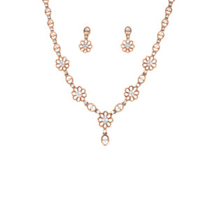 18K Rose Gold Floral Diamond Necklace