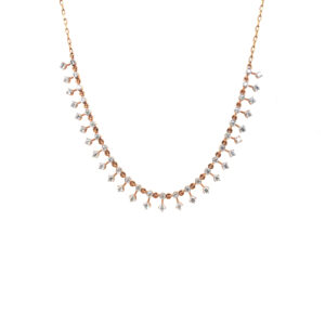 Elegant 18K rose gold Queen's Treasure diamond necklace