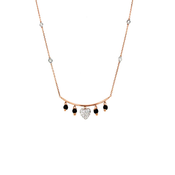 18K Rose Gold Necklace Chain with Diamond Tanmaniya