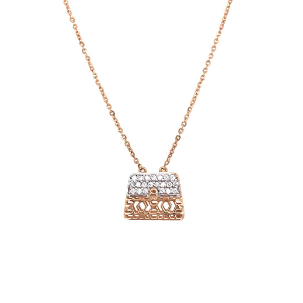 18K Italian Rose Gold Handbag Pendant Chain| Pachchigar Jewellers