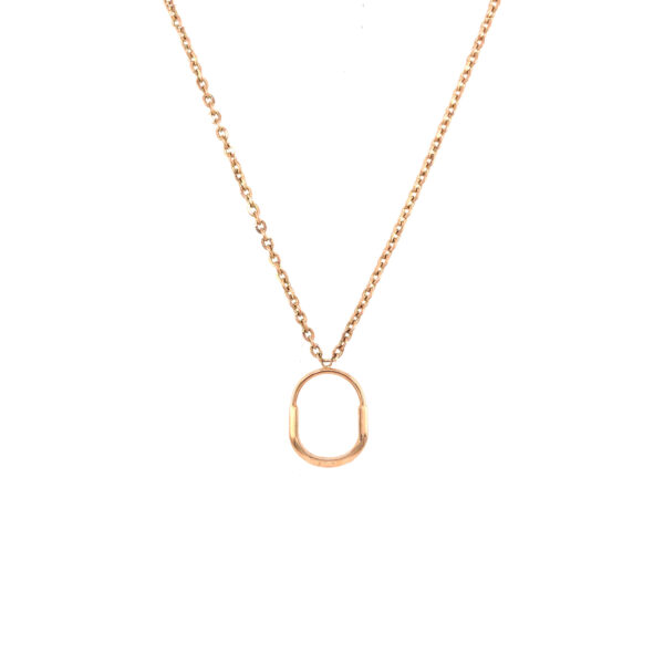 18K Italian Rose Gold Lock Pendant Chain| Pachchigar Jewellers