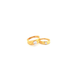 22K Yellow Gold Couple Ring Symbolizing Eternal Commitment