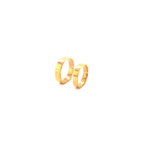 22K Yellow Gold Square Matching Rings for Couples