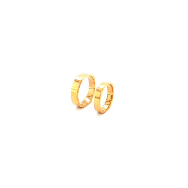 22K Yellow Gold Square Matching Rings for Couples| Pachchigar Jewellers